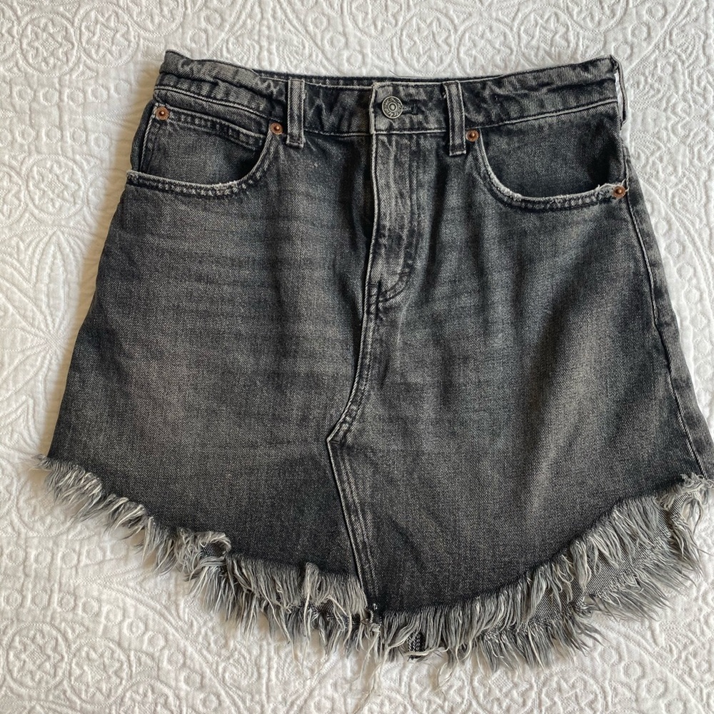 Free people black denim skirt